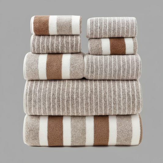 AquaPlush Luxury Bath Towel Set | 8-Piece Coral Fleece Set