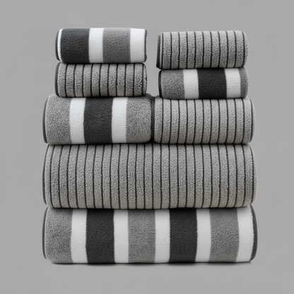 AquaPlush Luxury Bath Towel Set | 8-Piece Coral Fleece Set