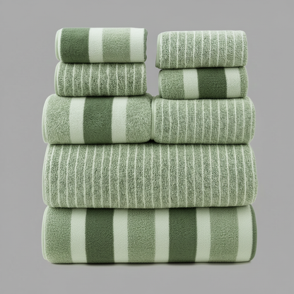 AquaPlush Luxury Bath Towel Set | 8-Piece Coral Fleece Set