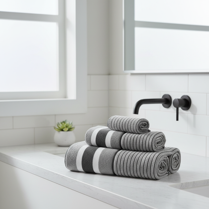 AquaPlush Luxury Bath Towel Set | 8-Piece Coral Fleece Set