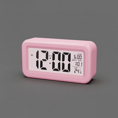 Digital Alarm Clock | Modern Backlit LCD Time Display