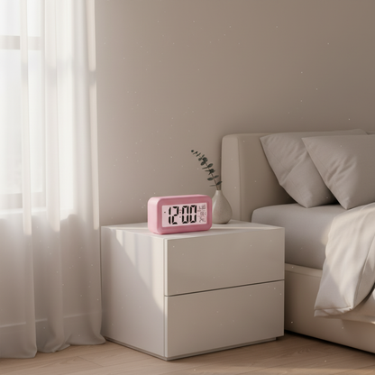 Digital Alarm Clock | Modern Backlit LCD Time Display