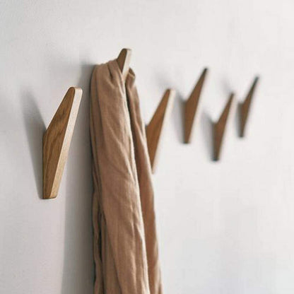 ElmHooks | Set of 6 Minimalist Wooden Coat Hooks for Wall 0