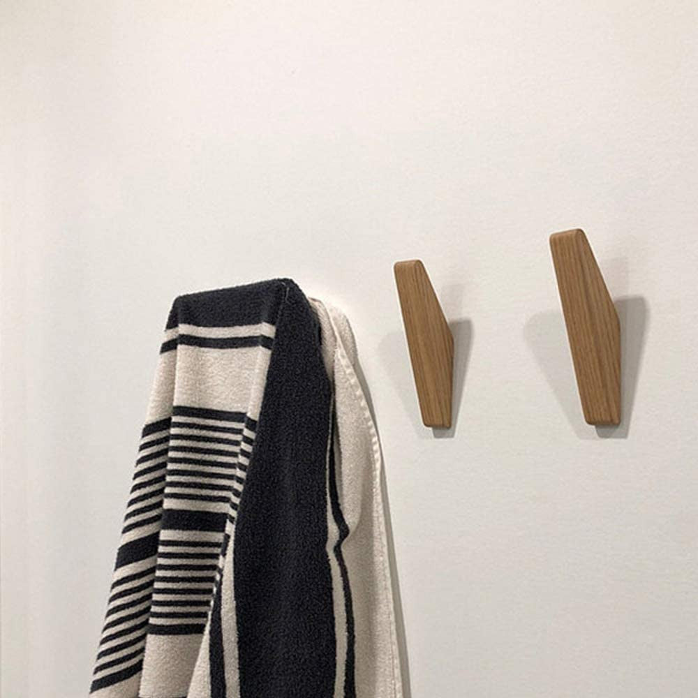 ElmHooks | Set of 6 Minimalist Wooden Coat Hooks for Wall 2