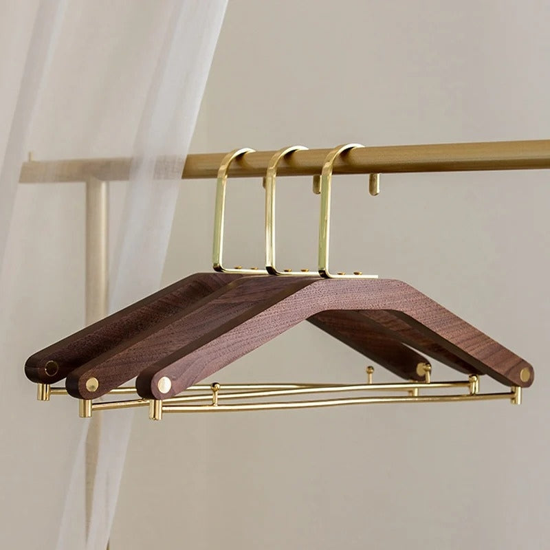 Wooden Clothes Hanger – Luxurious Black Walnut Design for Elegant Wardrobe Organization 1
