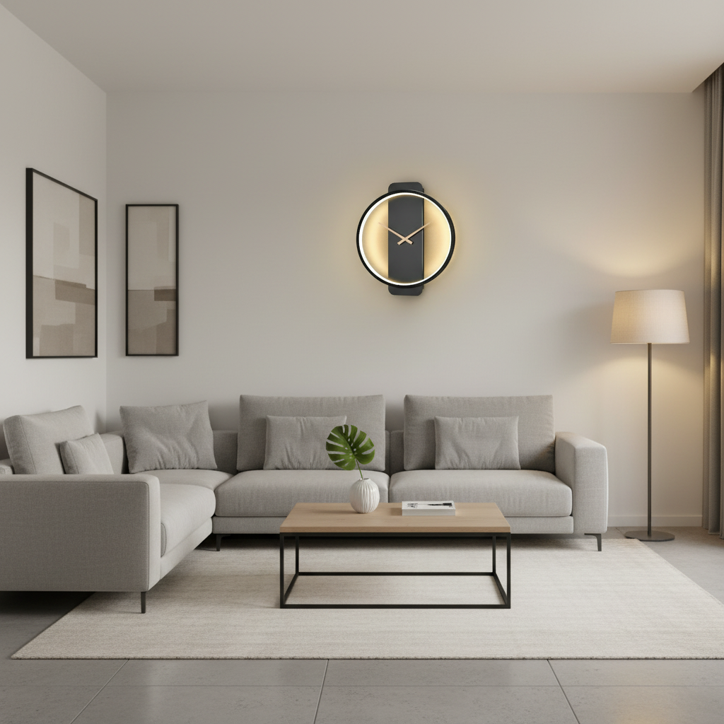 AuraTime | Modern Digital Wall Clock with LED Lamp Decor