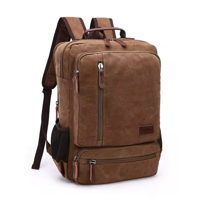 Travel Backpack – Spacious Design for Laptops Up to 15 Inches with Stylish Canvas and Leather Accents 2