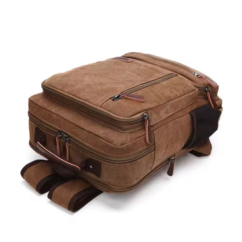 Travel Backpack – Spacious Design for Laptops Up to 15 Inches with Stylish Canvas and Leather Accents 3