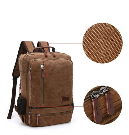 Travel Backpack – Spacious Design for Laptops Up to 15 Inches with Stylish Canvas and Leather Accents 5