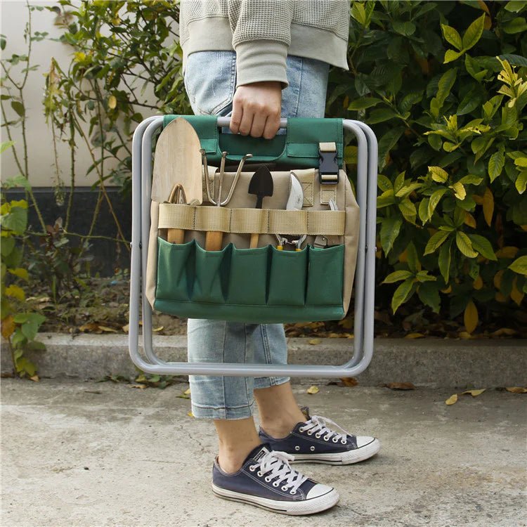 Garden Chair – Lightweight Folding Design for Comfortable Gardening with Tool Bag 3