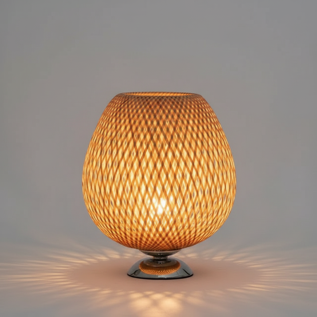 Vintage Bamboo Table Lamp | Rustic Bedside and Desk Lighting