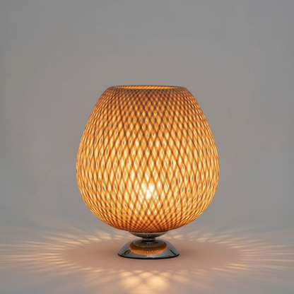Vintage Bamboo Table Lamp | Rustic Bedside and Desk Lighting