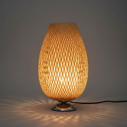 Vintage Bamboo Table Lamp | Rustic Bedside and Desk Lighting