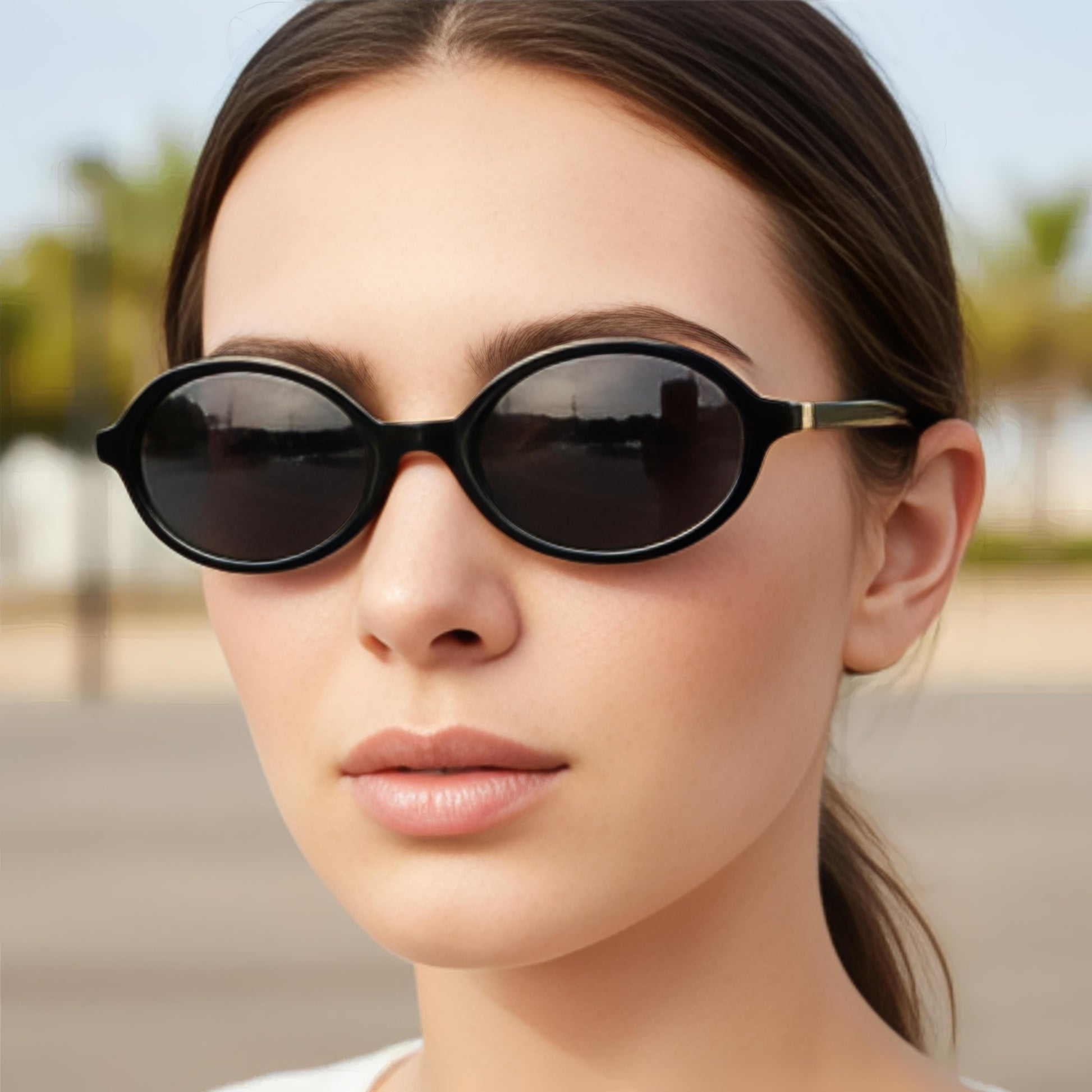 Retro Oval Sunglasses – UV400 Protection for Stylish Eye Safety