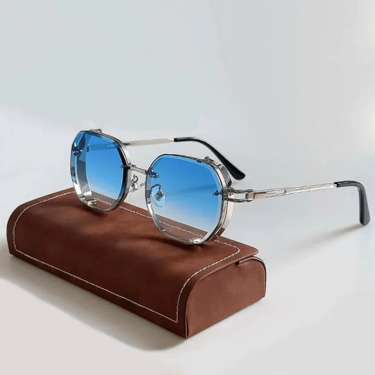 Sleek Men's Sunglasses – Elegant Steel Frame with UV400 Protection