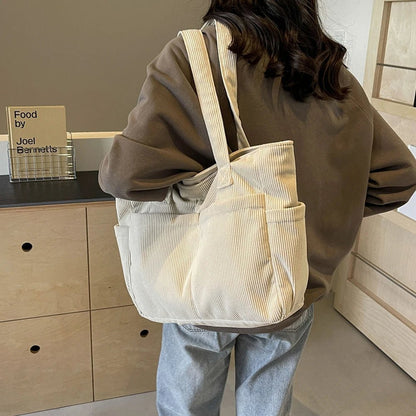 Stylish Corduroy Shoulder Bag or Women’s Everyday Fashion and Functionality