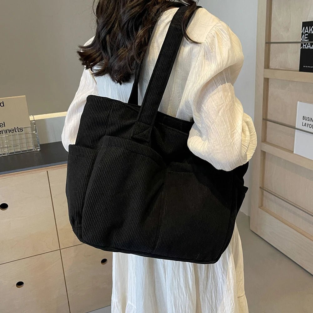 Stylish Corduroy Shoulder Bag or Women’s Everyday Fashion and Functionality