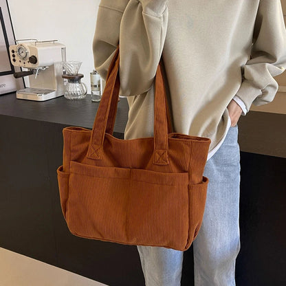 Stylish Corduroy Shoulder Bag or Women’s Everyday Fashion and Functionality