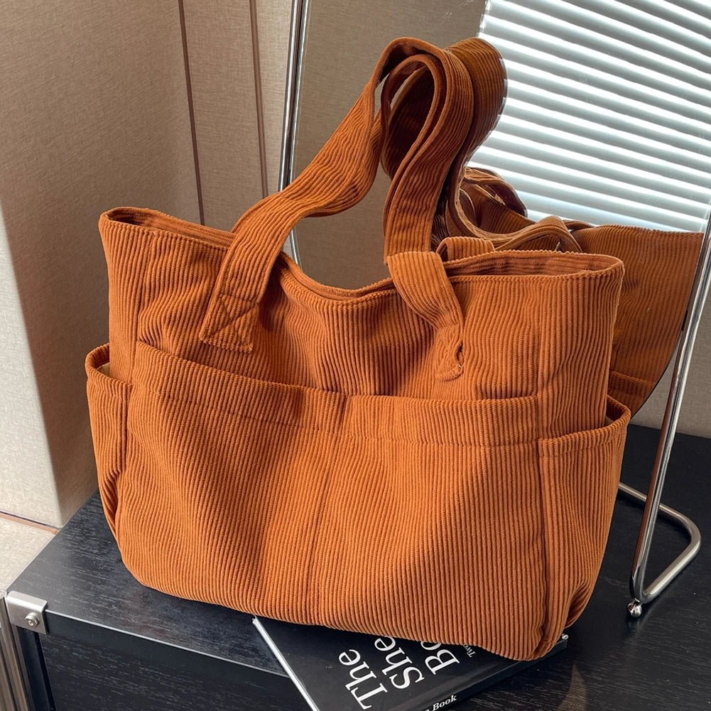 Stylish Corduroy Shoulder Bag or Women’s Everyday Fashion and Functionality