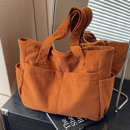 Stylish Corduroy Shoulder Bag or Women’s Everyday Fashion and Functionality