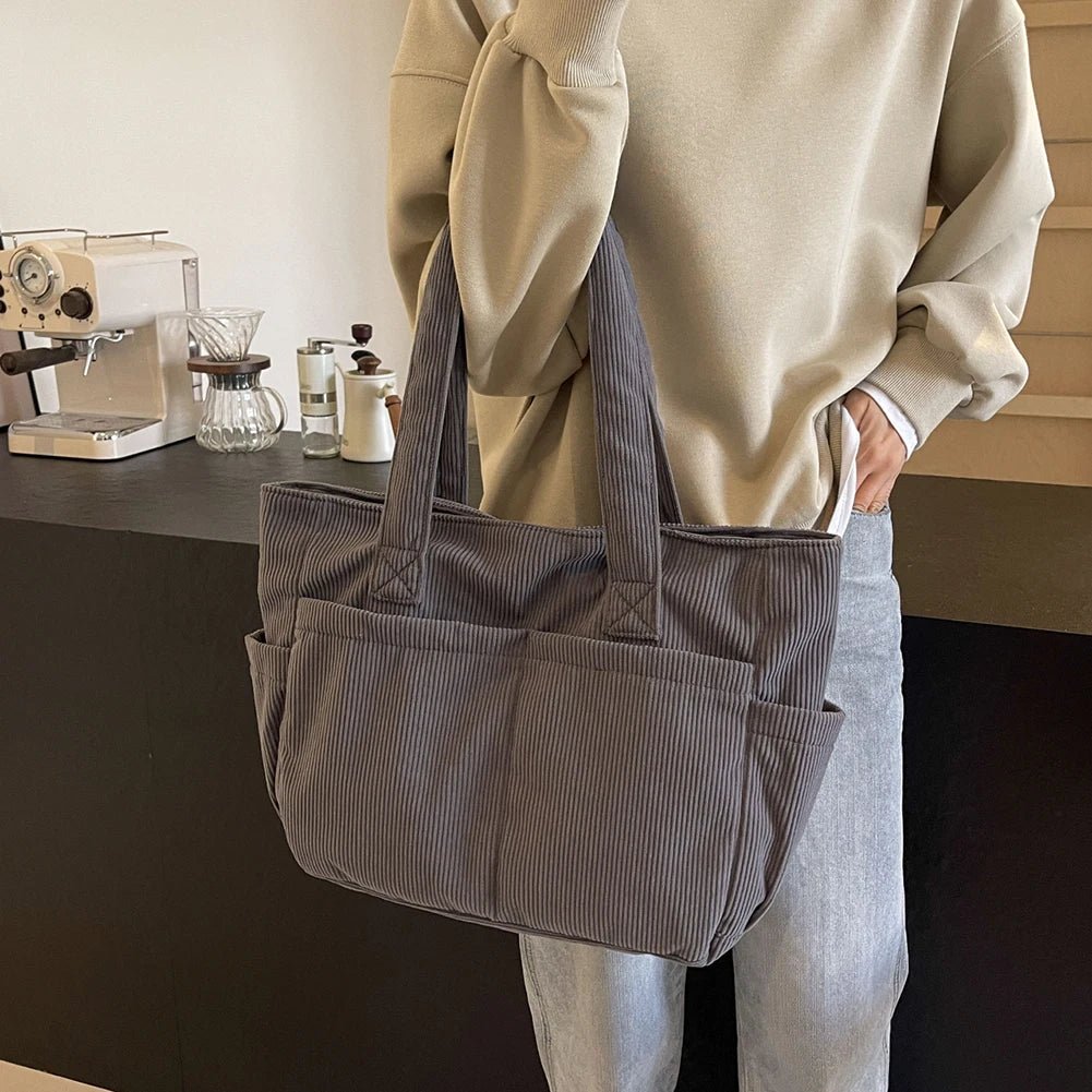 Stylish Corduroy Shoulder Bag or Women’s Everyday Fashion and Functionality