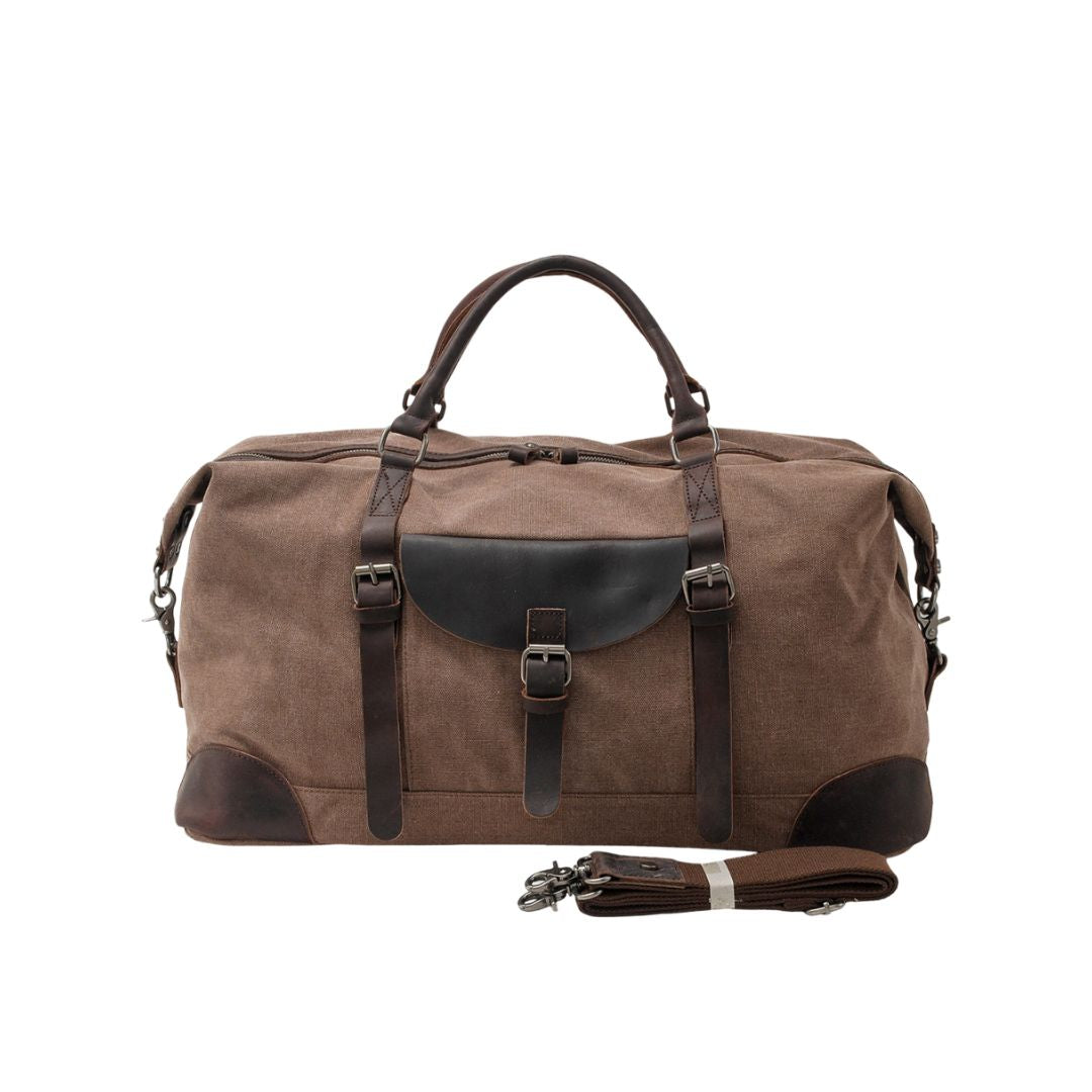 Stylish Men's Duffle Bag – Spacious Canvas Design with Leather Accents for Comfortable Travel