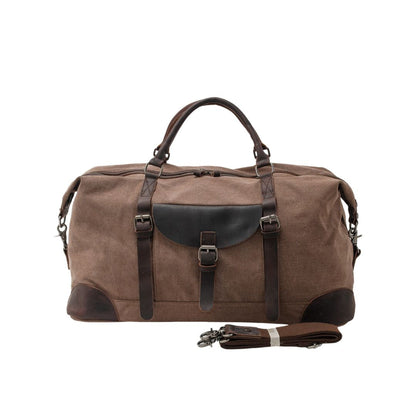 Stylish Men's Duffle Bag – Spacious Canvas Design with Leather Accents for Comfortable Travel