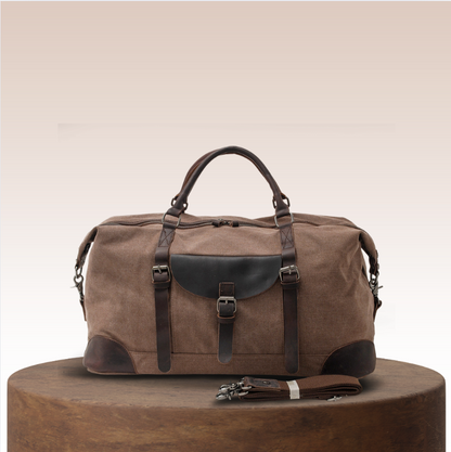 Stylish Men's Duffle Bag – Spacious Canvas Design with Leather Accents for Comfortable Travel