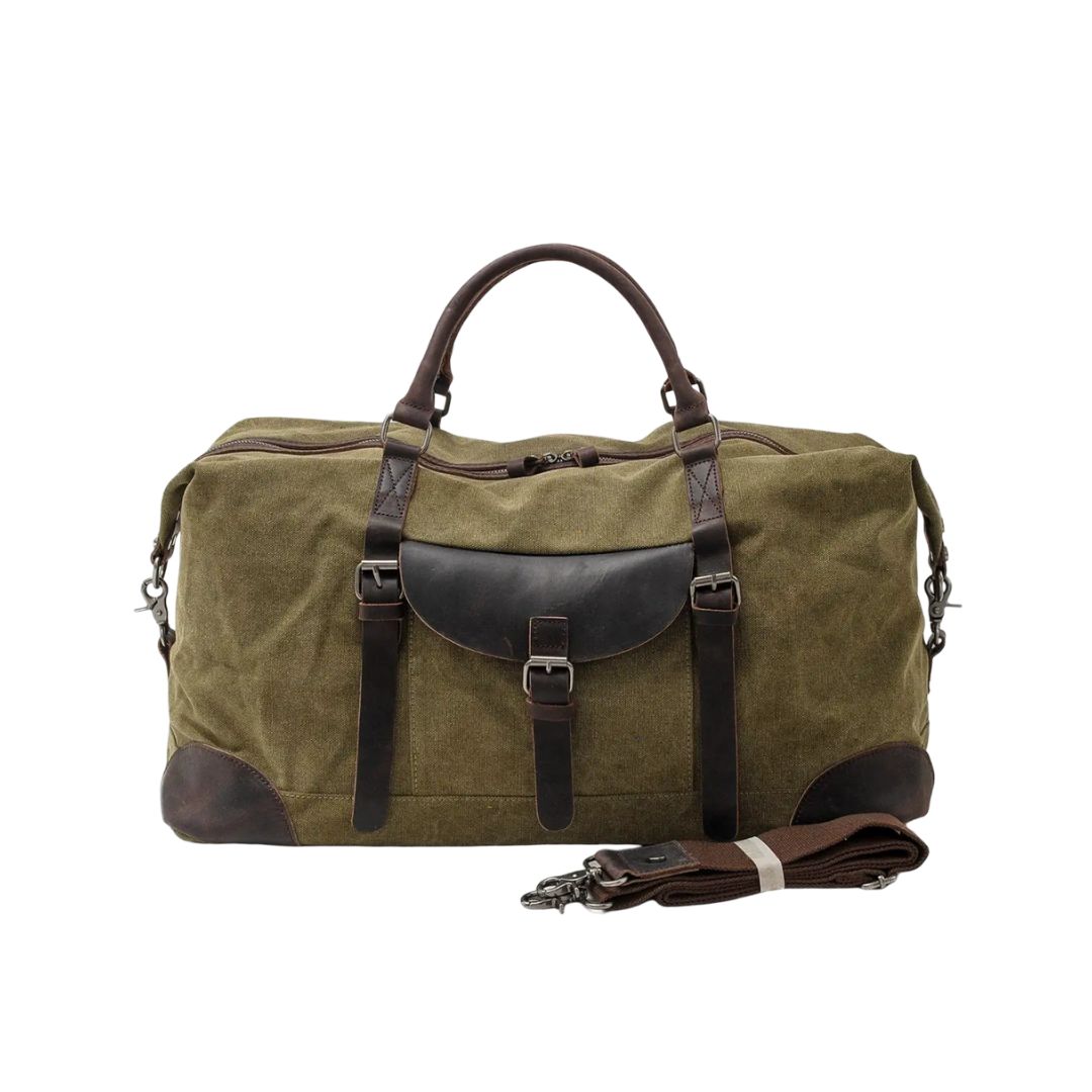 Stylish Men's Duffle Bag – Spacious Canvas Design with Leather Accents for Comfortable Travel