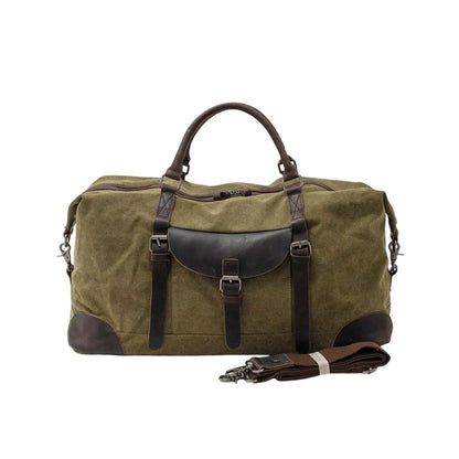 Stylish Men's Duffle Bag – Spacious Canvas Design with Leather Accents for Comfortable Travel