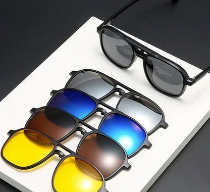 Versatile 6-in-1 Sunglasses – Stylish Design with UV400 Protection for All Occasions