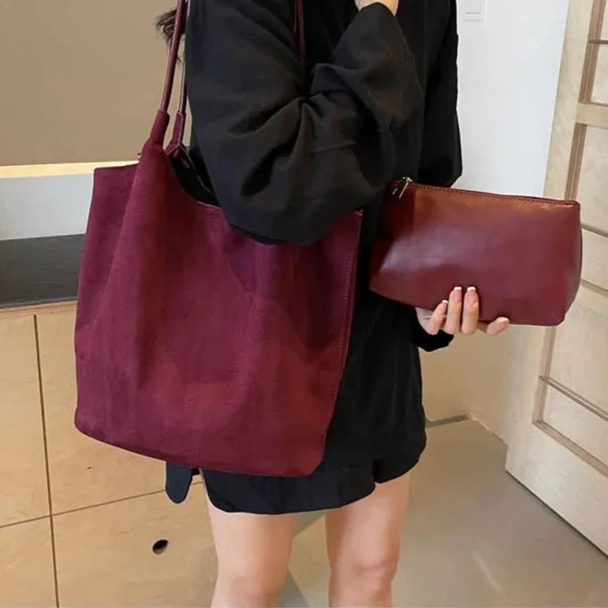 Women's Tote Bag – Luxurious Suede with Large Capacity for Everyday Elegance