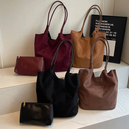 Women's Tote Bag – Luxurious Suede with Large Capacity for Everyday Elegance
